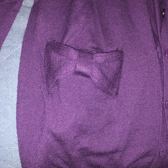 Purple button cardigan - Picture 3 of 4